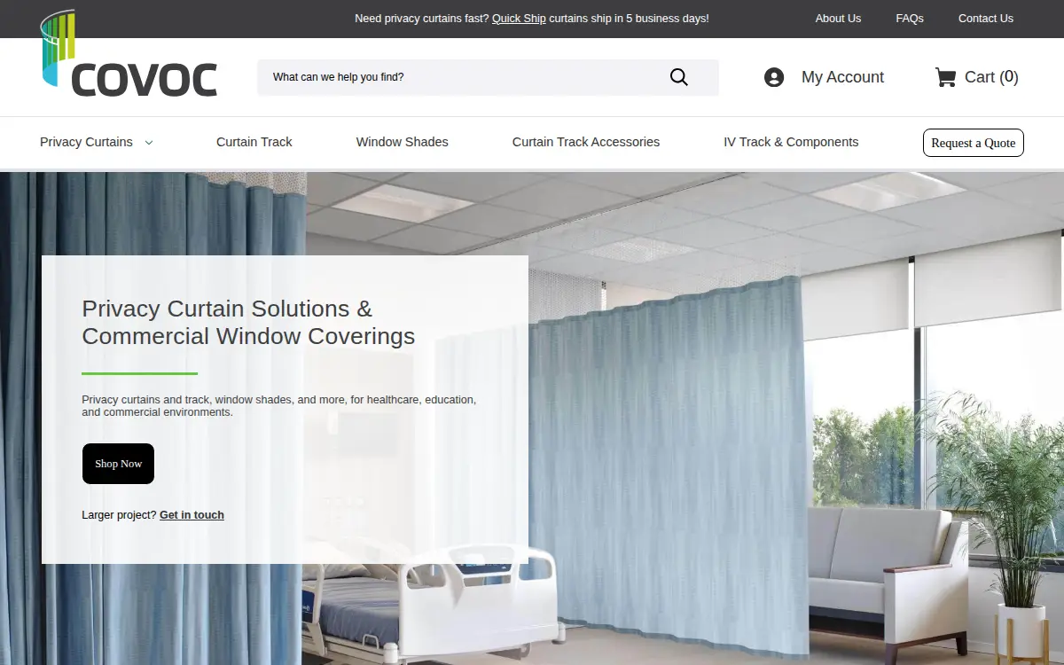 Homepage of Covoc Corporation