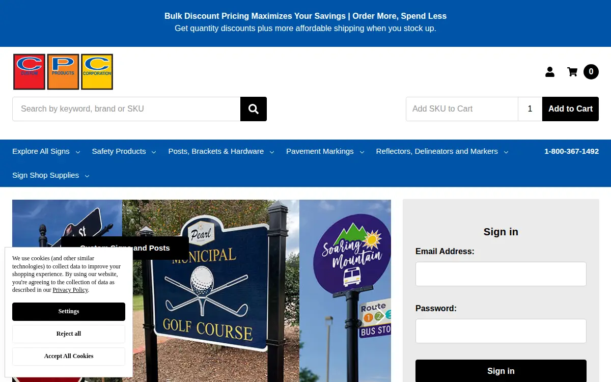 Homepage of Custom Products CORP