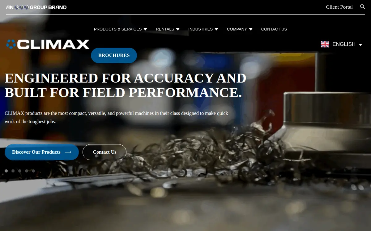 Homepage of Climax Portable Machine Tools, INC