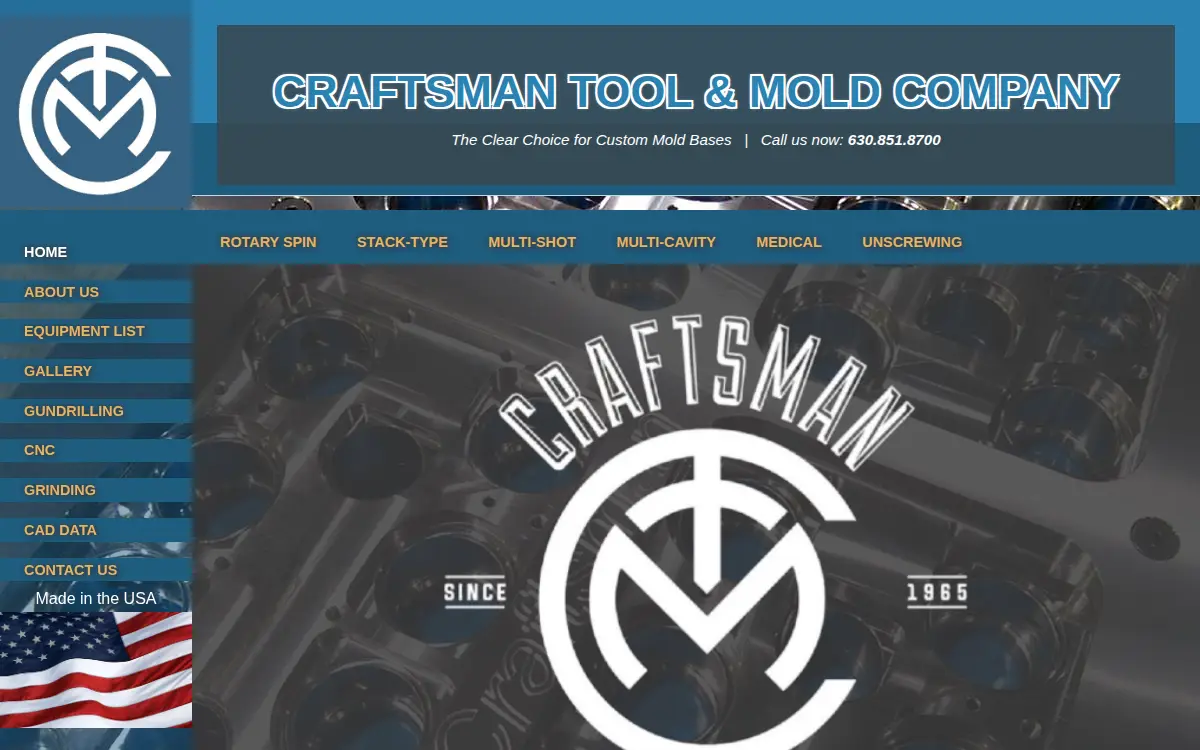 Homepage of Craftsman Tool & Mold CO.