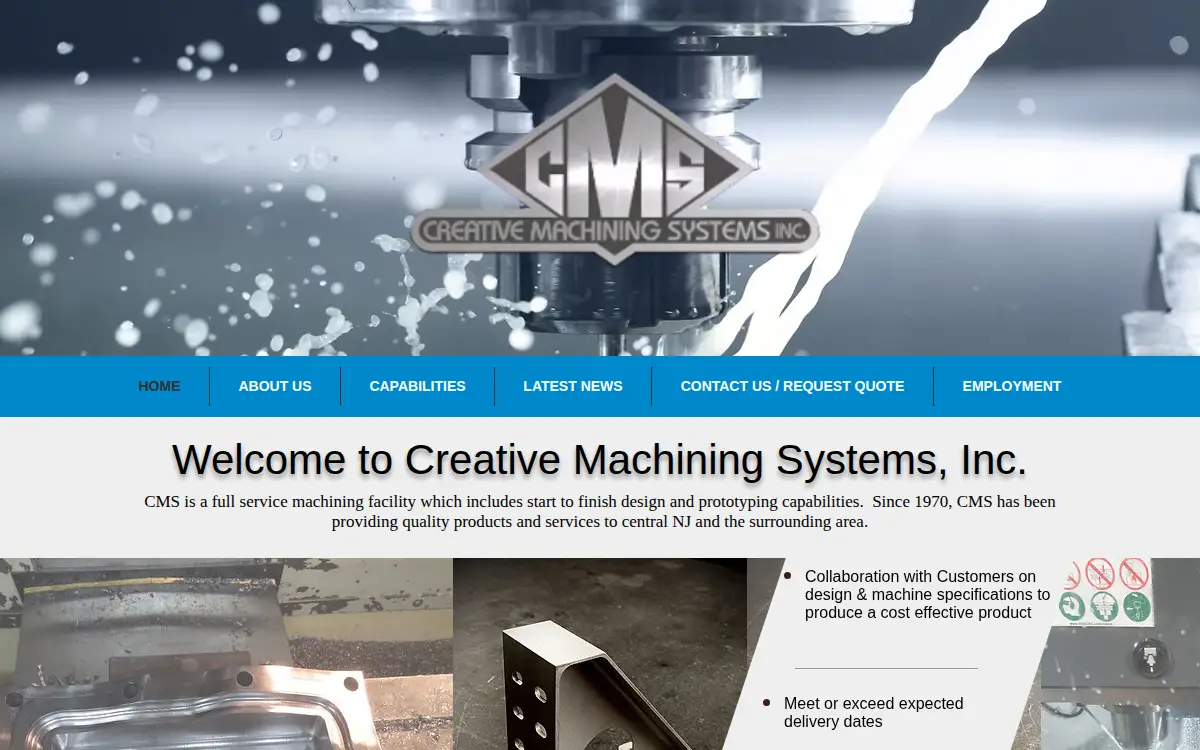 Homepage of Creative Machining Systems INC