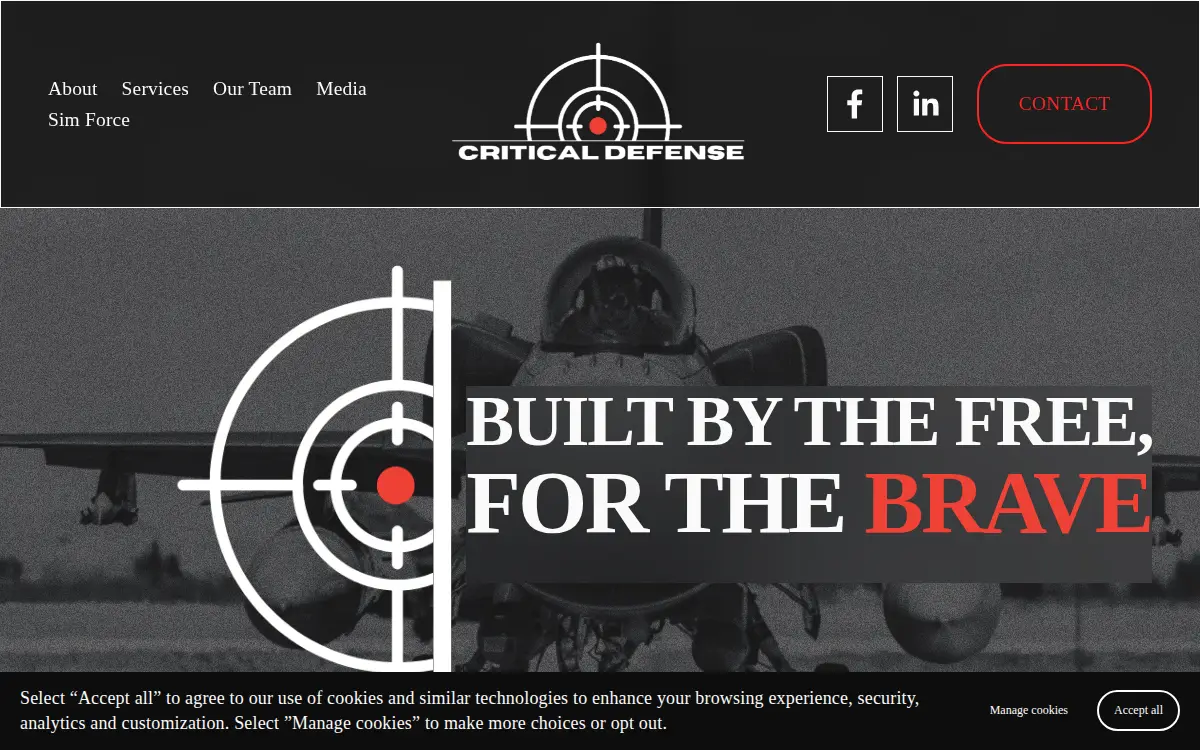 Homepage of Critical Defense INC.
