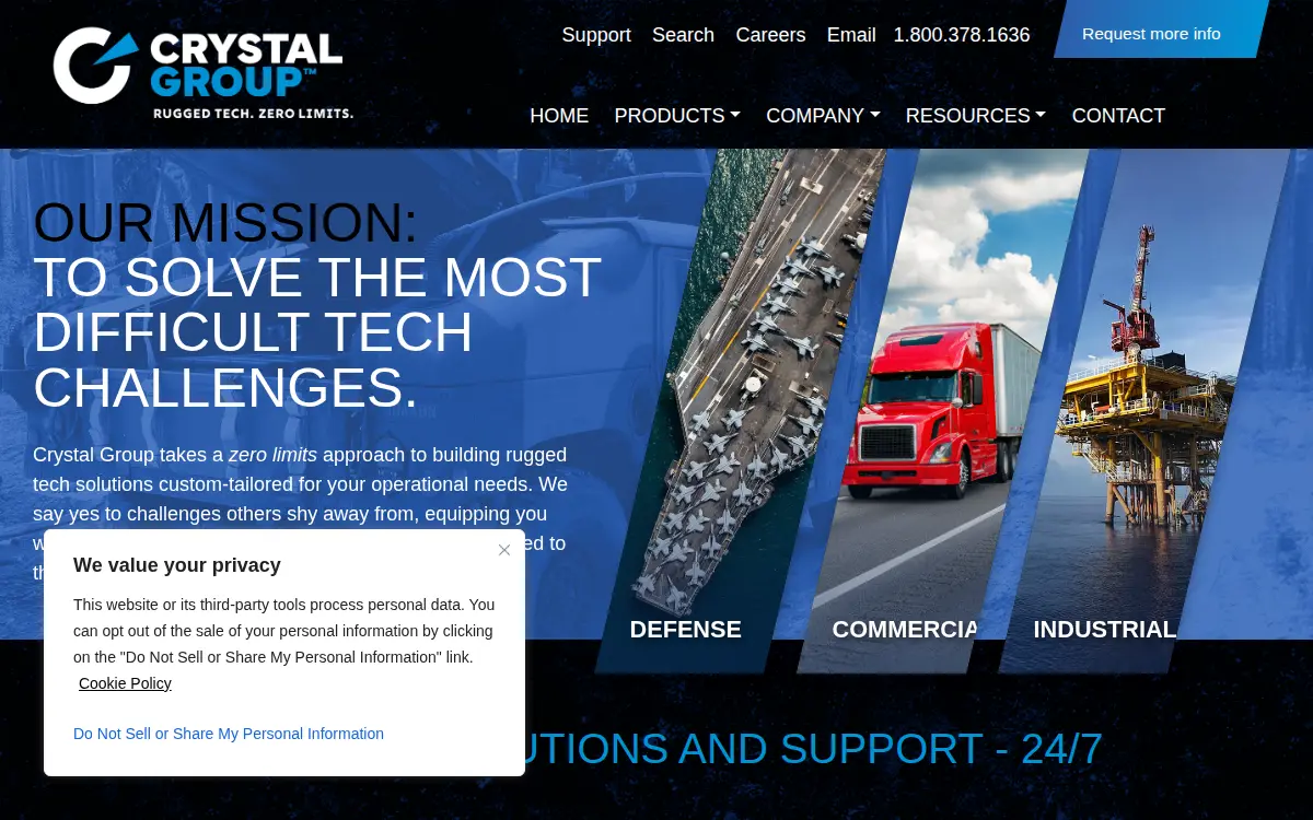 Homepage of Crystal Group, INC