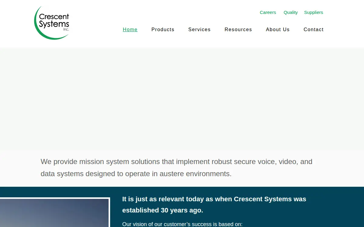 Homepage of Crescent Systems, INC