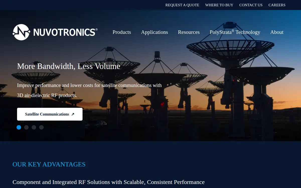 Homepage of Nuvotronics, INC