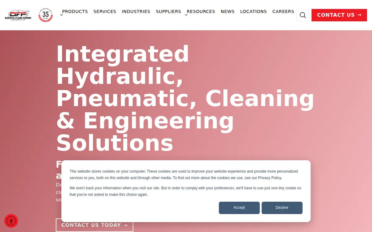 Homepage of Dakota Fluid Power, INC.