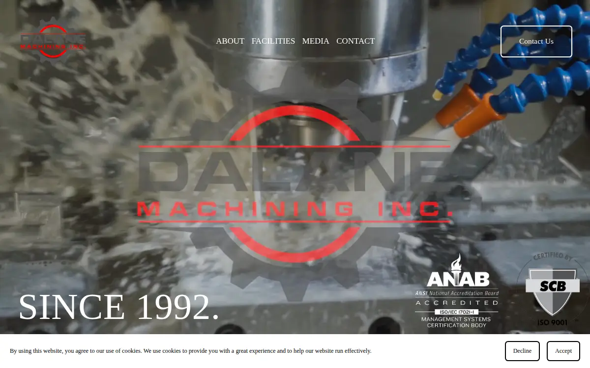 Homepage of Dalane Machining, INC.