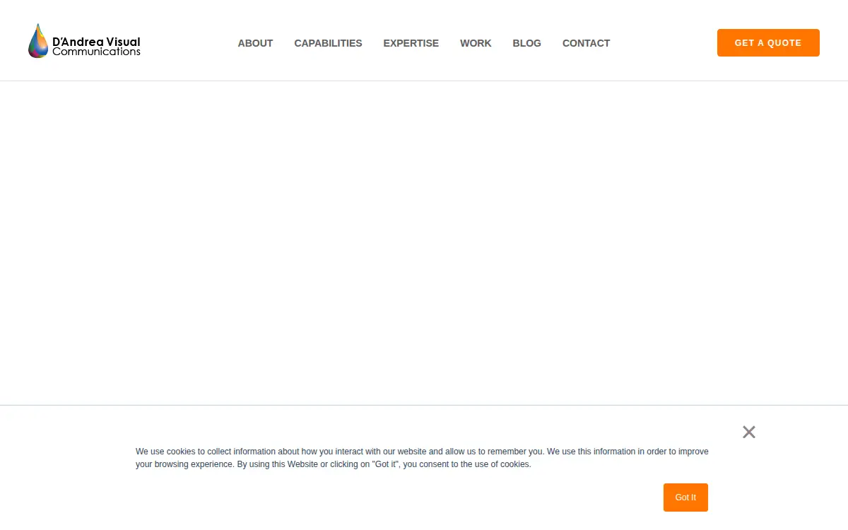 Homepage of D Andrea Visual Communications LLC