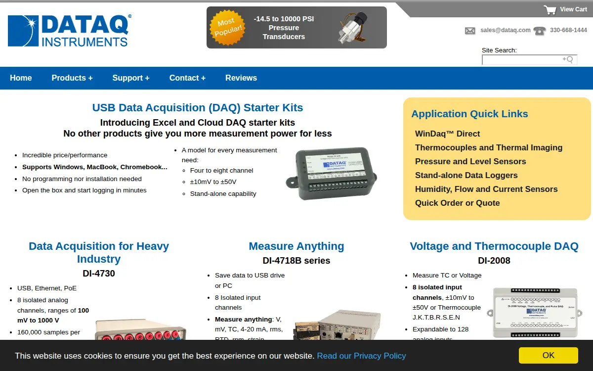 Homepage of Dataq Instruments INC