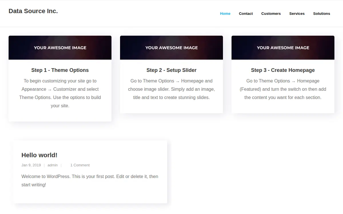 Homepage of Data Source INC
