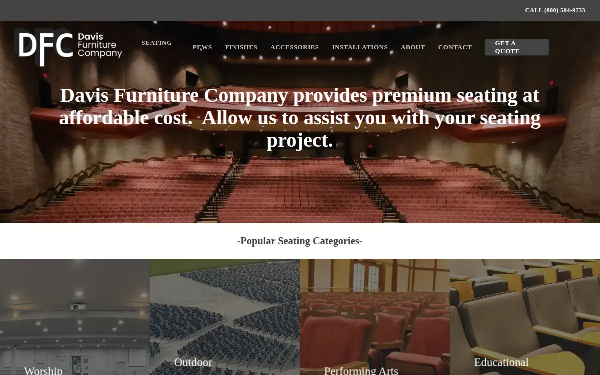 Homepage of Davis Furniture Company, LLC.
