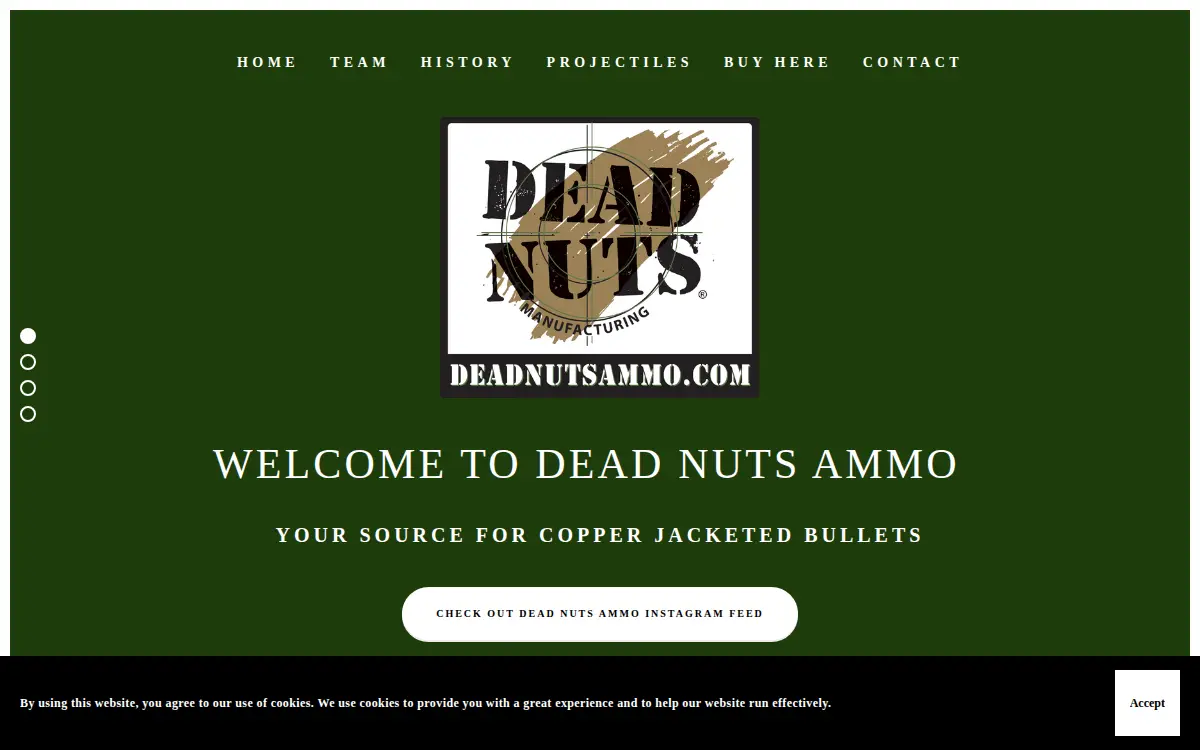 Homepage of Extreme Dead Nuts, LLC