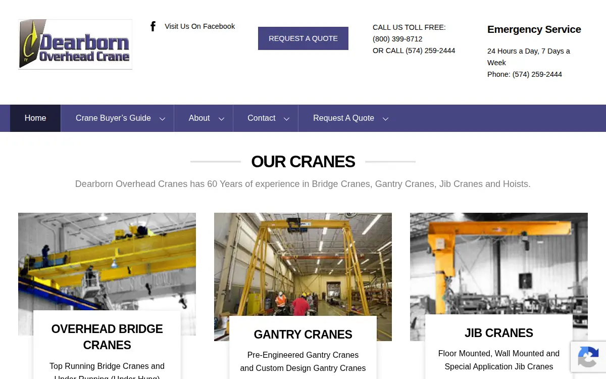 Homepage of Dearborn Crane and Engineering Company
