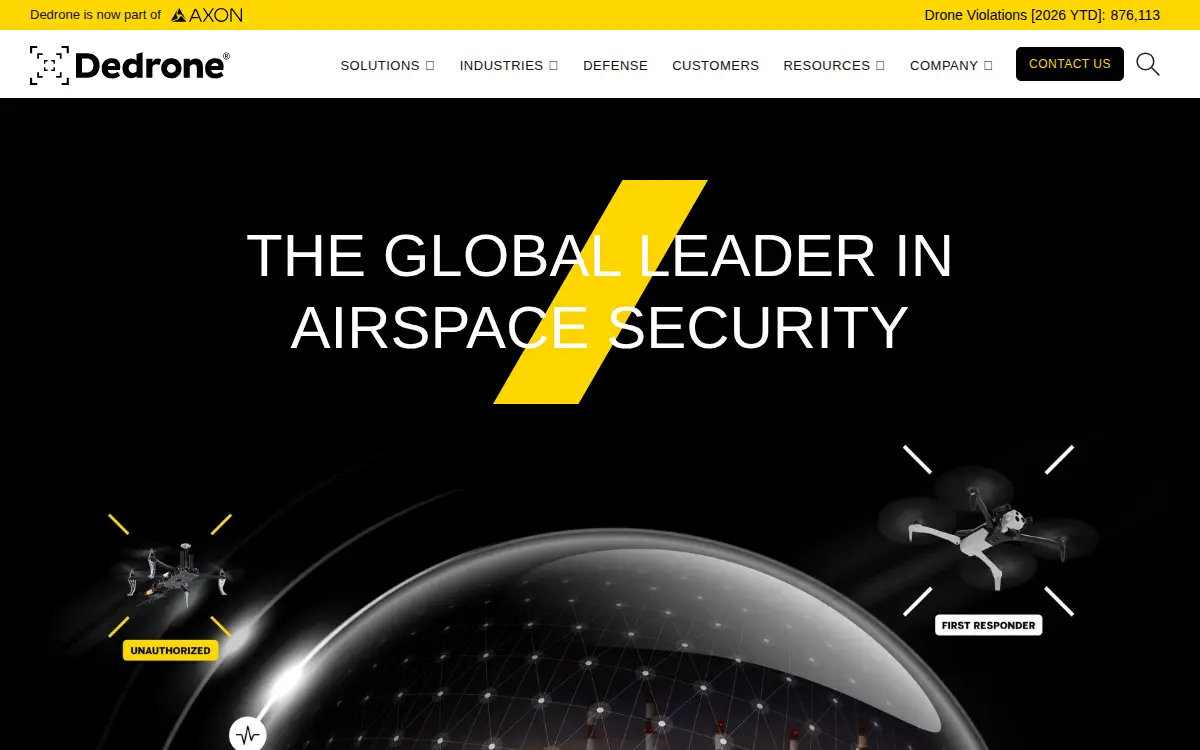 Homepage of Dedrone Defense LLC