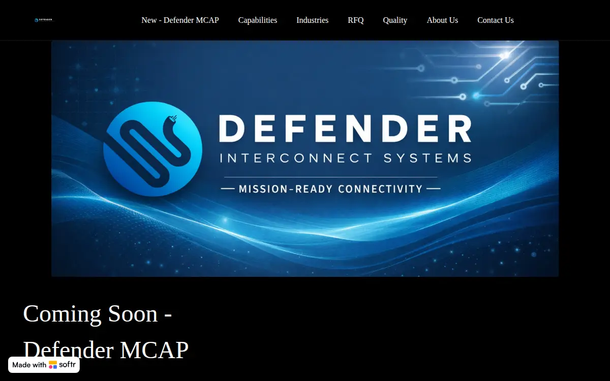 Homepage of Defender Interconnect Systems LLC