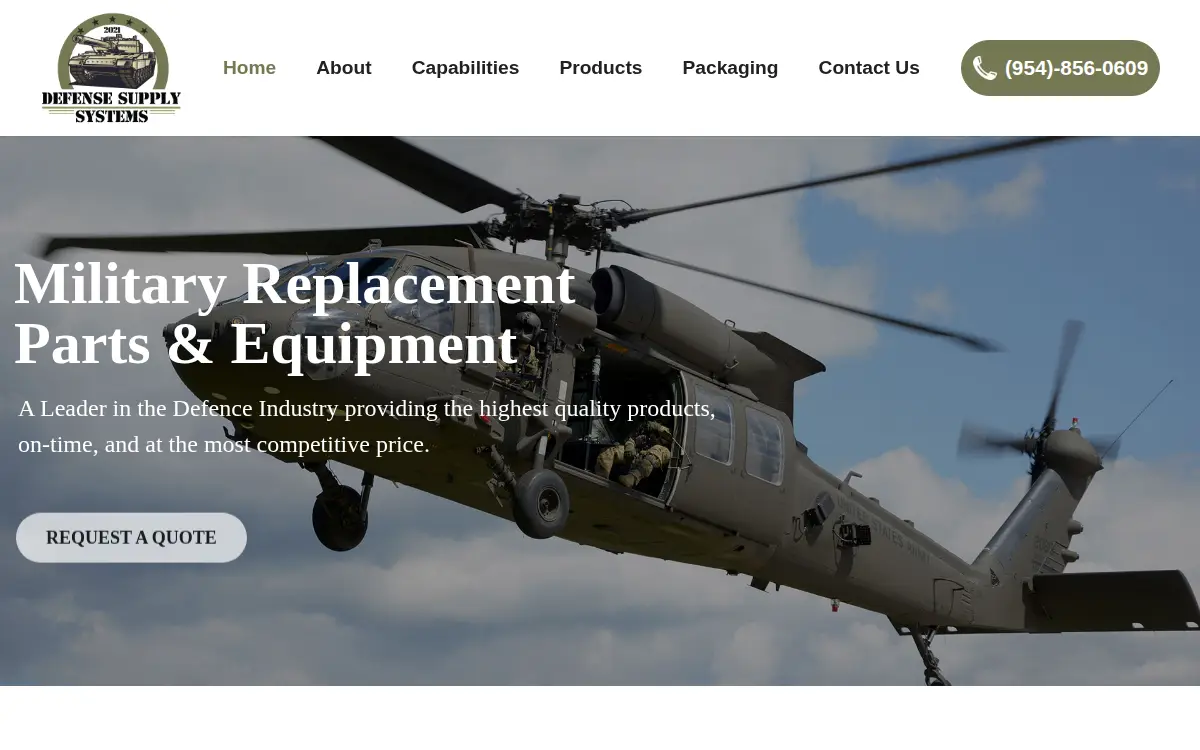 Homepage of Defense Supply Systems LLC