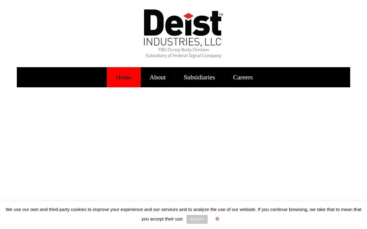 Homepage of Deist Industries, LLC