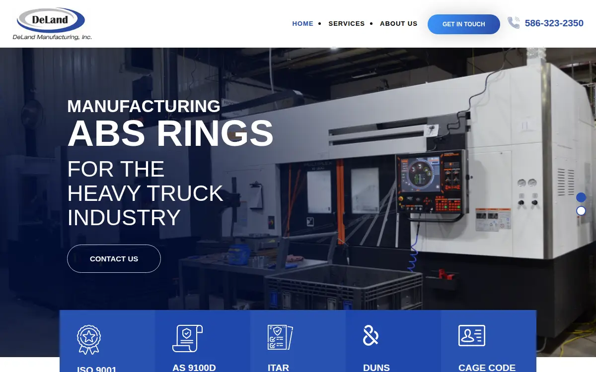 Homepage of Deland Manufacturing INC