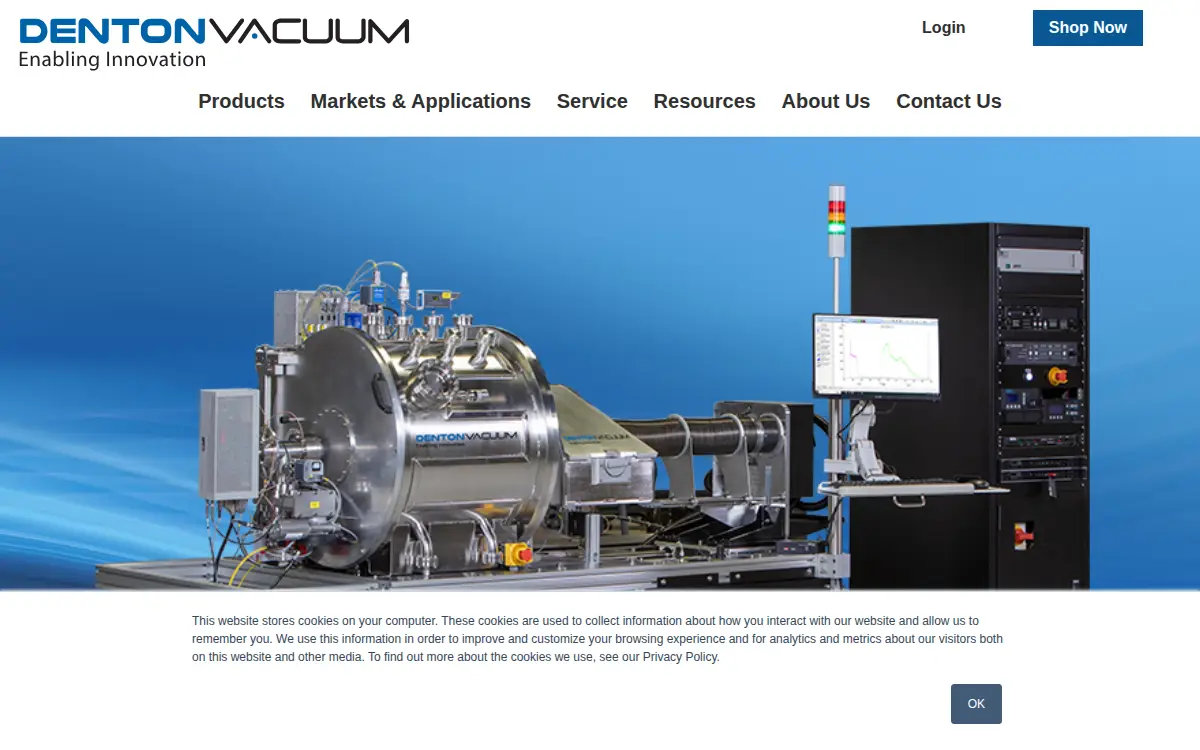 Homepage of Denton Vacuum L.l.c.