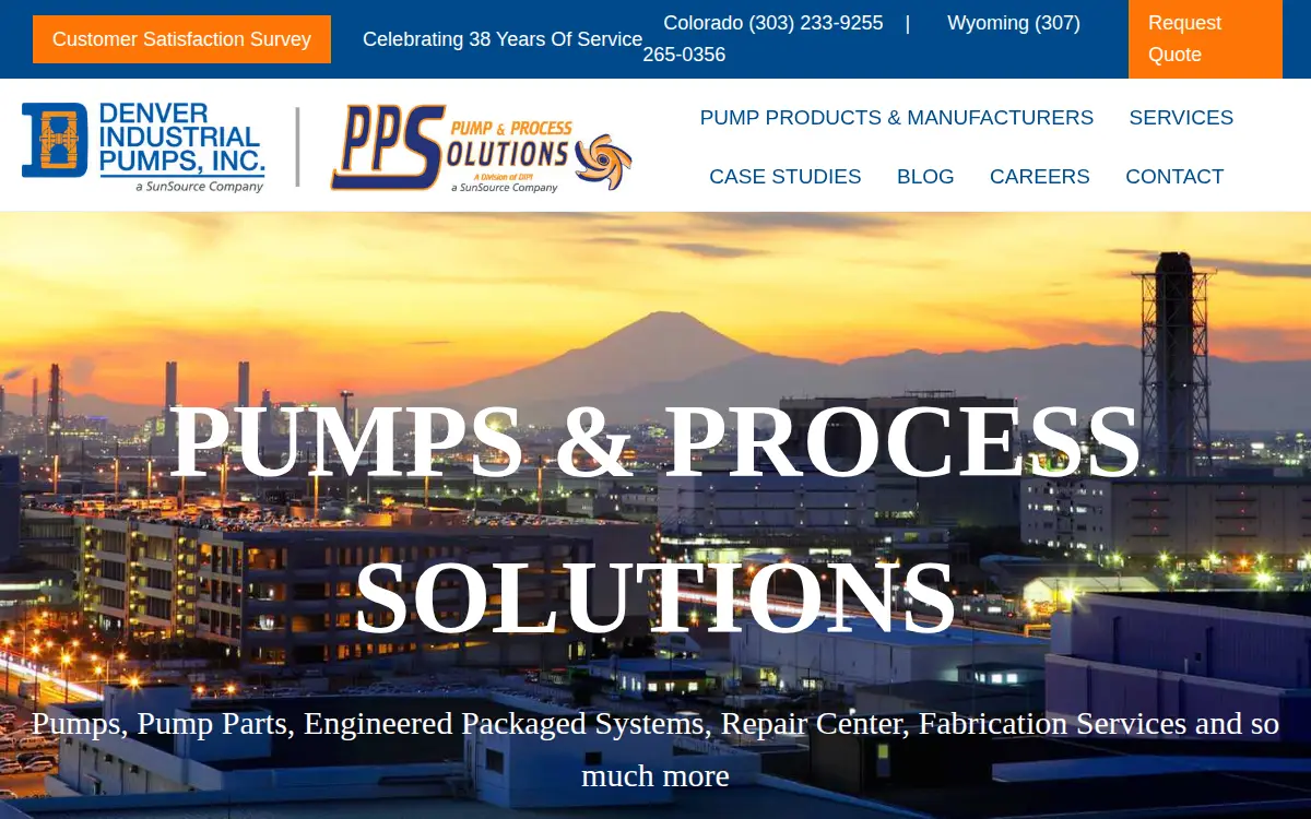 Homepage of Denver Industrial Pumps, INC