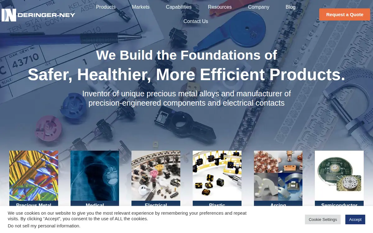 Homepage of Deringer-ney INC