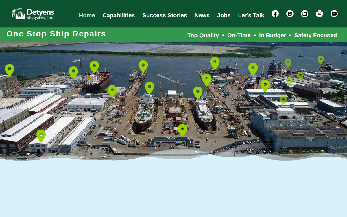 Homepage of Detyens Shipyards INC