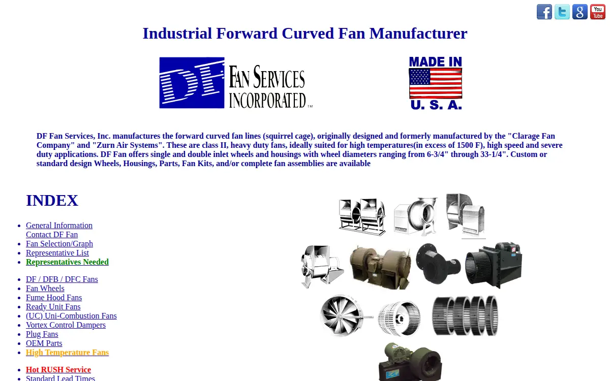 Homepage of Df Fan Services INC