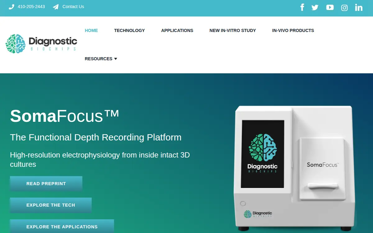 Homepage of Diagnostic Biochips, INC.