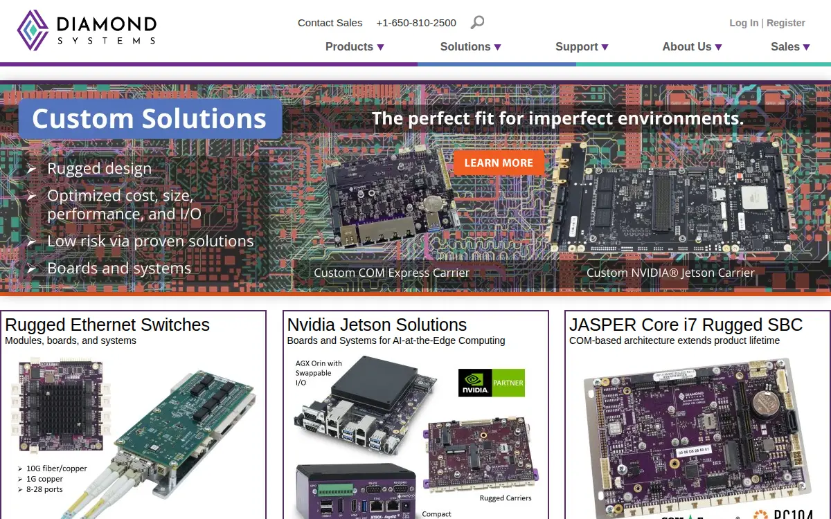Homepage of Diamond Systems CORP