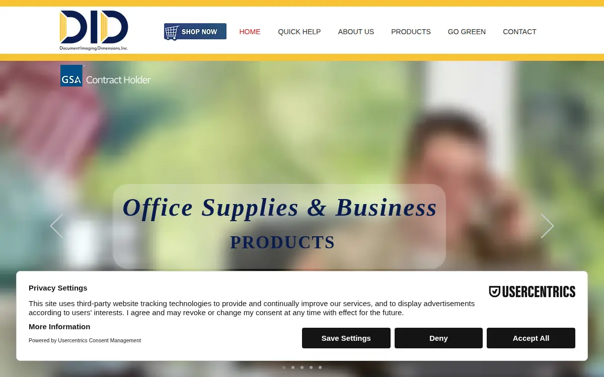 Homepage of Document Imaging Dimensions INC.