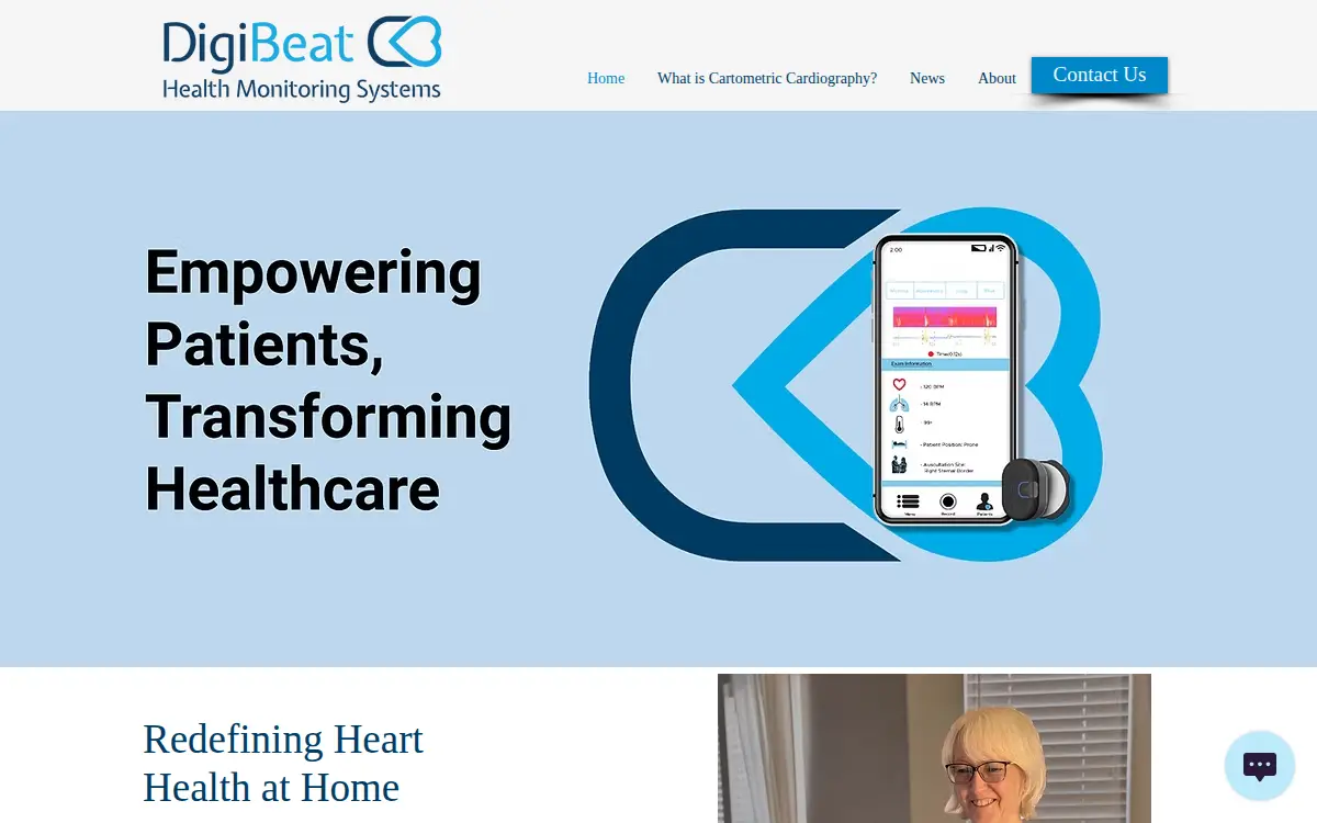 Homepage of Digibeat Health Monitoring Systems LLC
