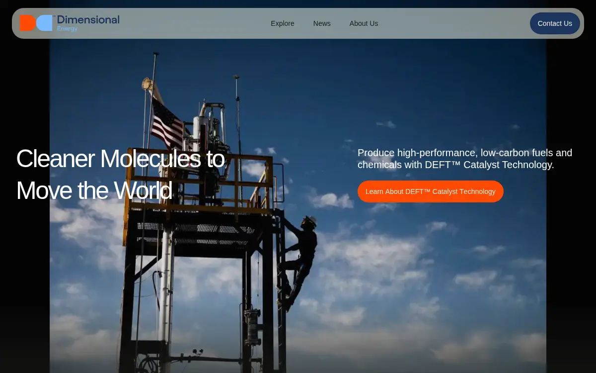 Homepage of Dimensional Energy, INC.