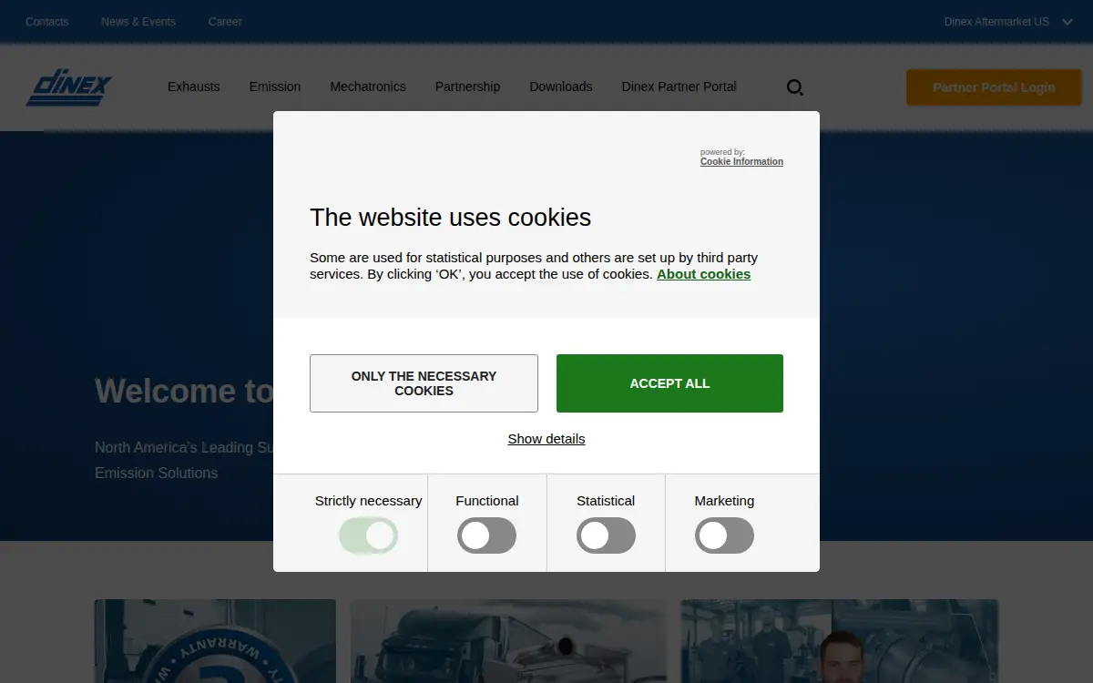 Homepage of Dinex Emission, INC
