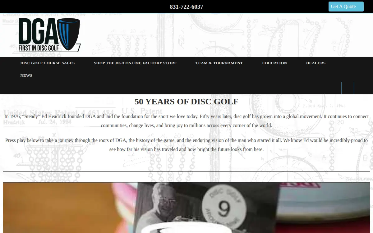 Homepage of Disc Golf Association, INC