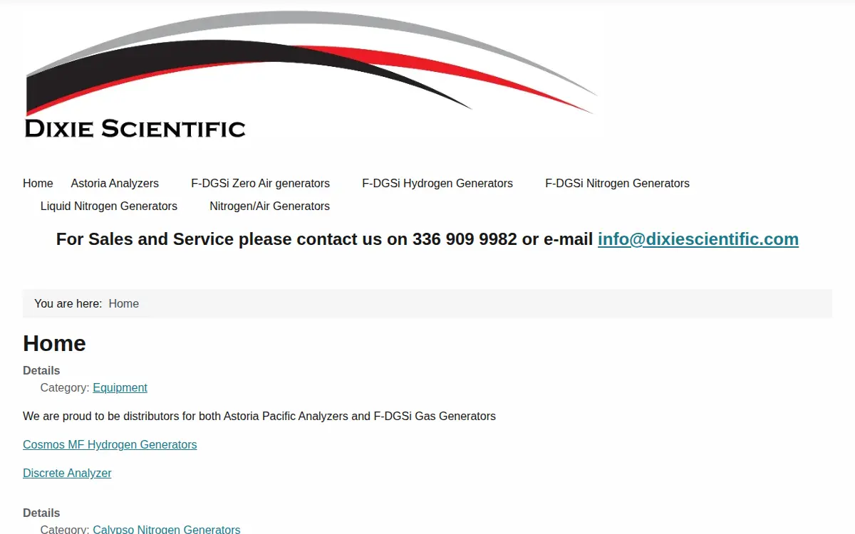Homepage of Dixie Scientific Services LLC