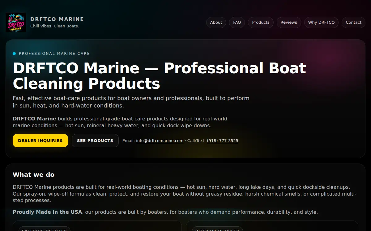 Homepage of Drftco Marine LLC
