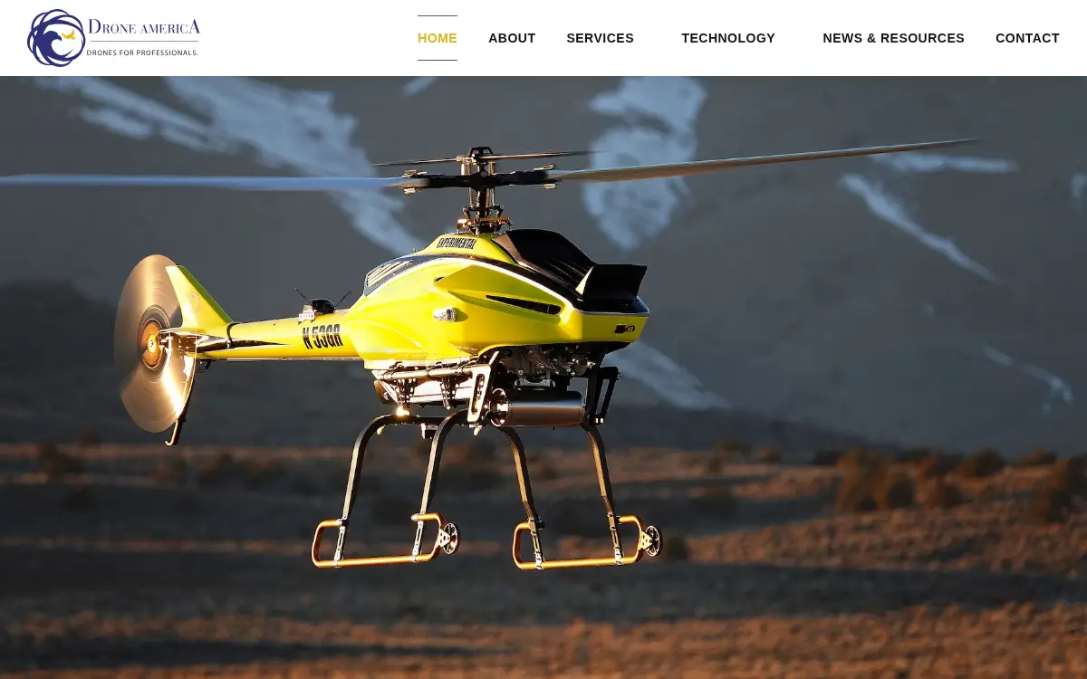 Homepage of Drone America