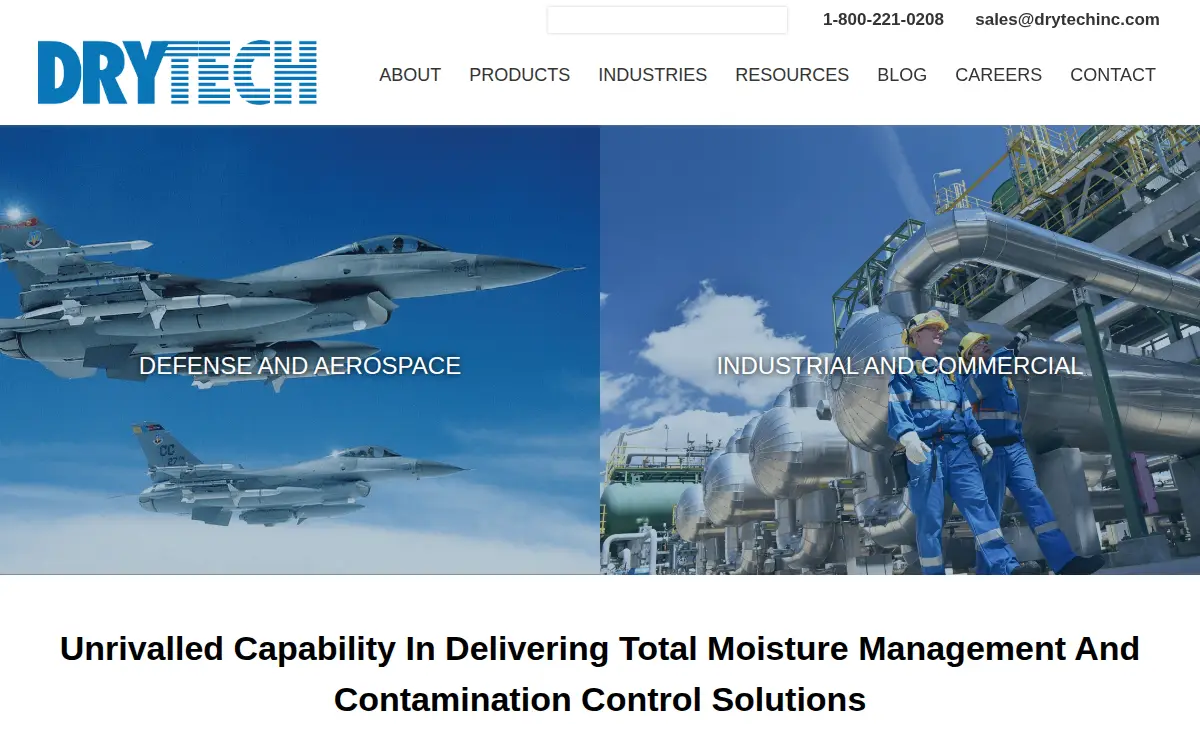 Homepage of Drytech INC
