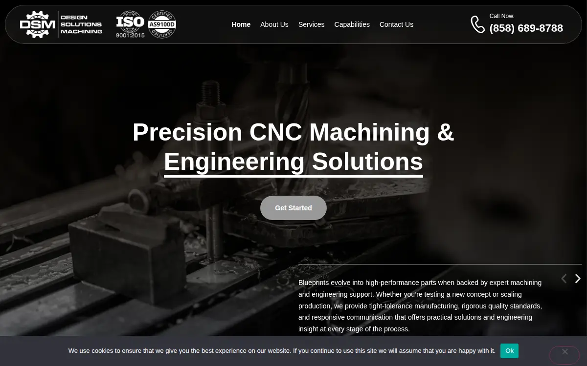 Homepage of Design Solution & Machining