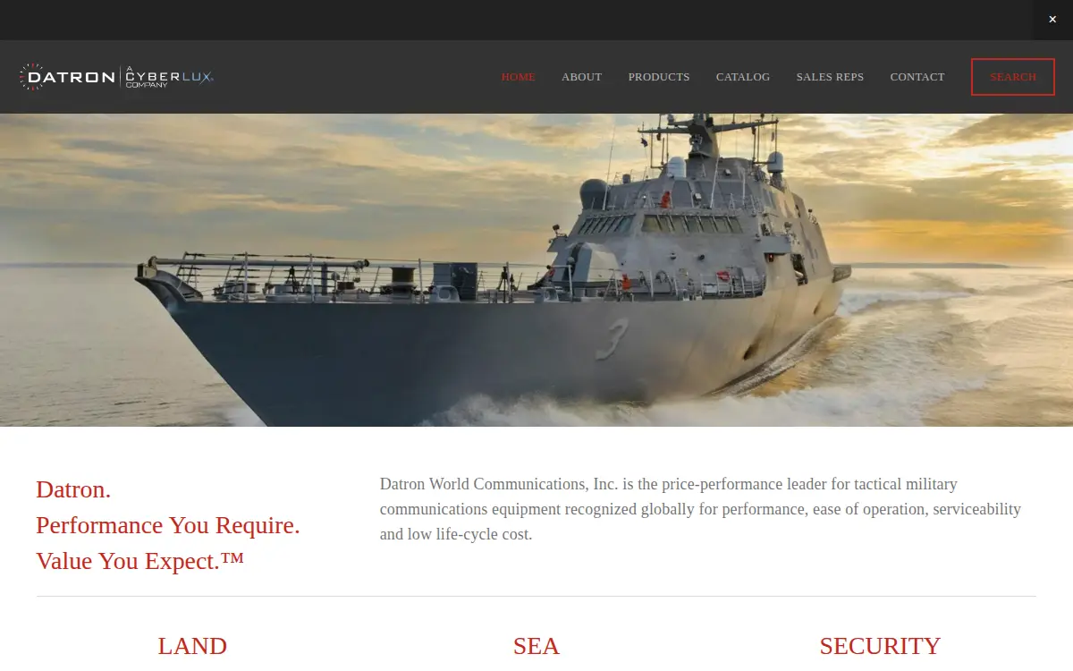 Homepage of Datron World Communications, INC.