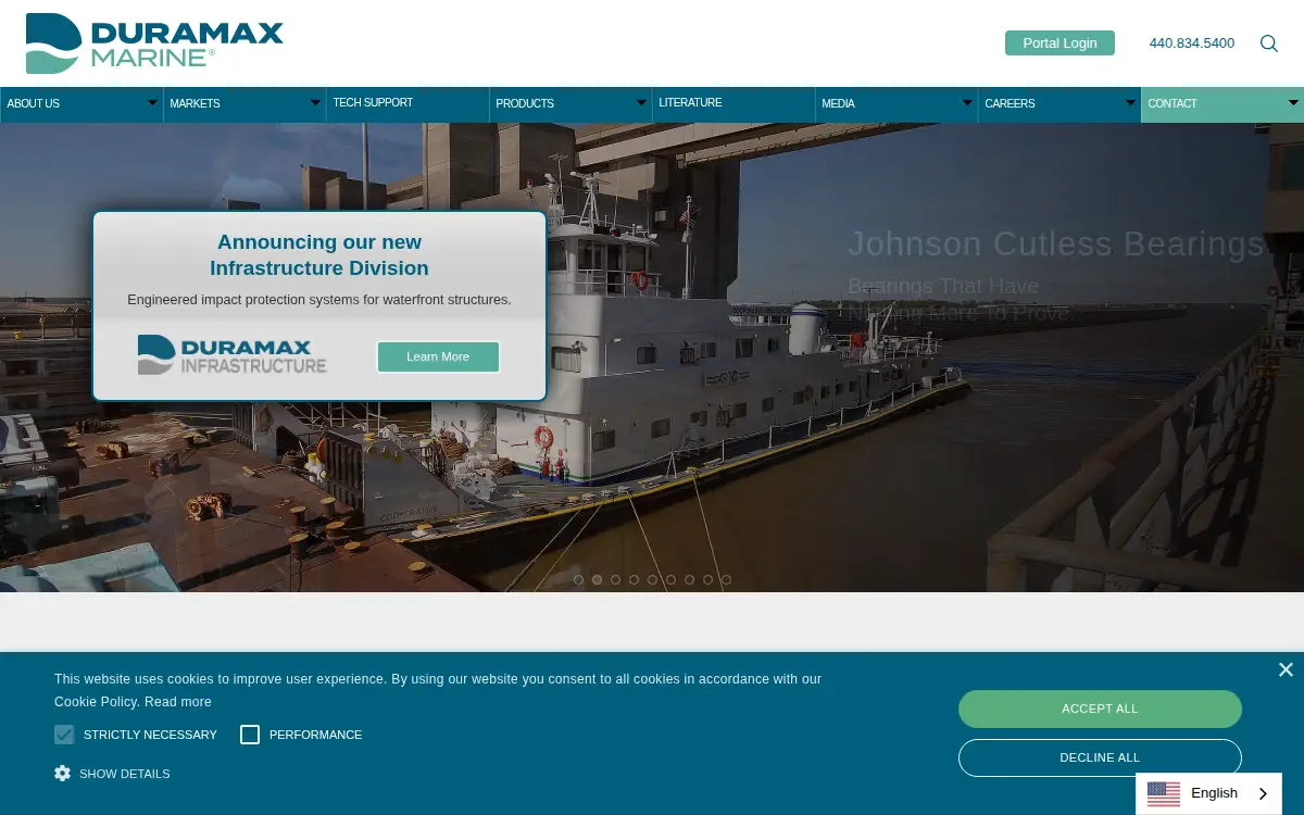 Homepage of Duramax Marine, LLC