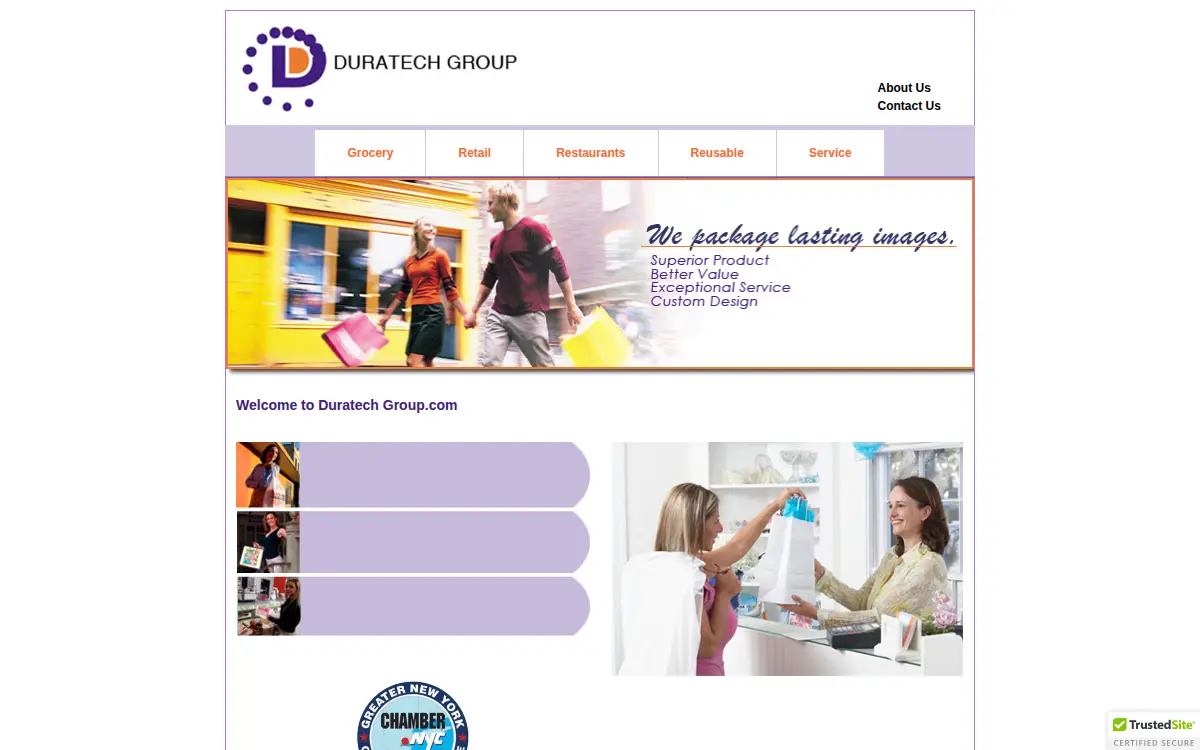 Homepage of Duratech Plastics Corporation