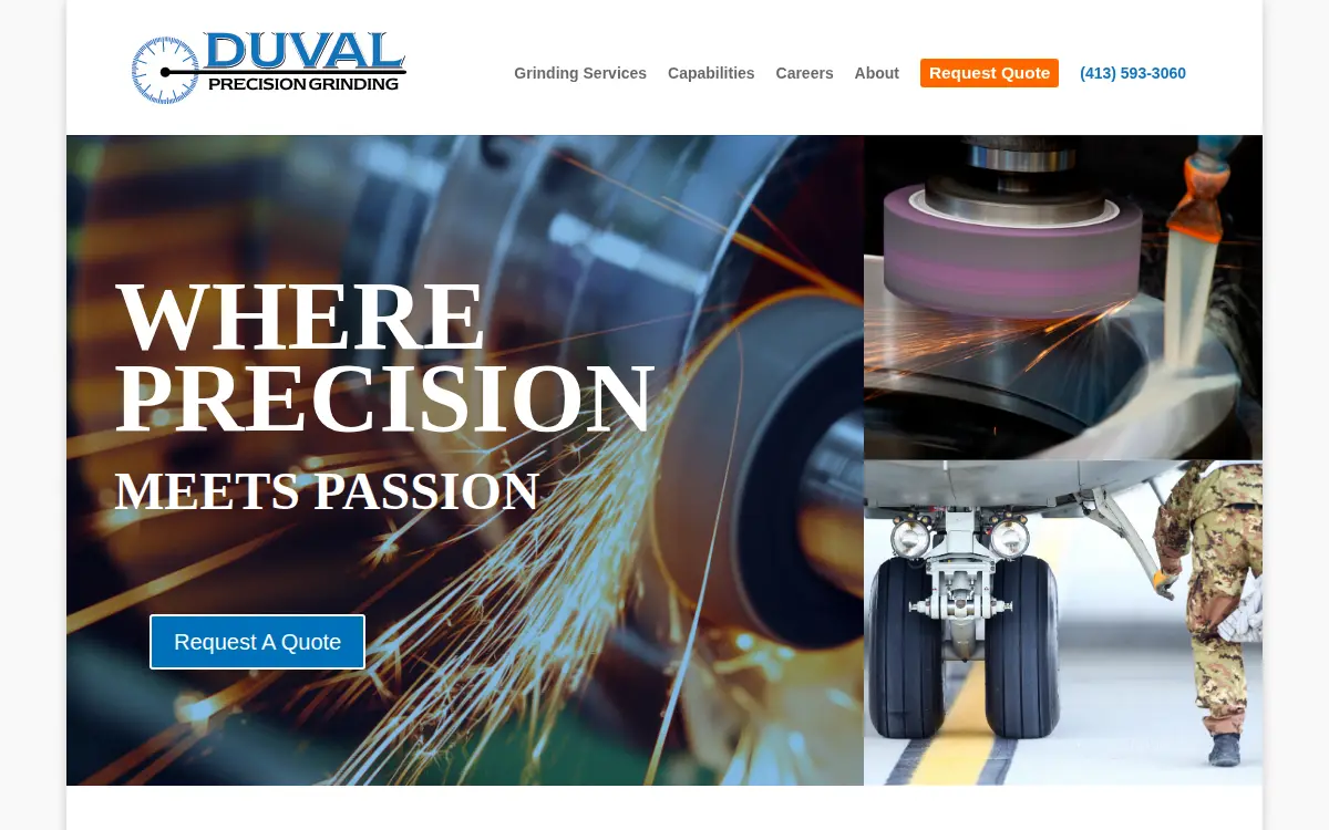 Homepage of Duval Precision Grinding INC