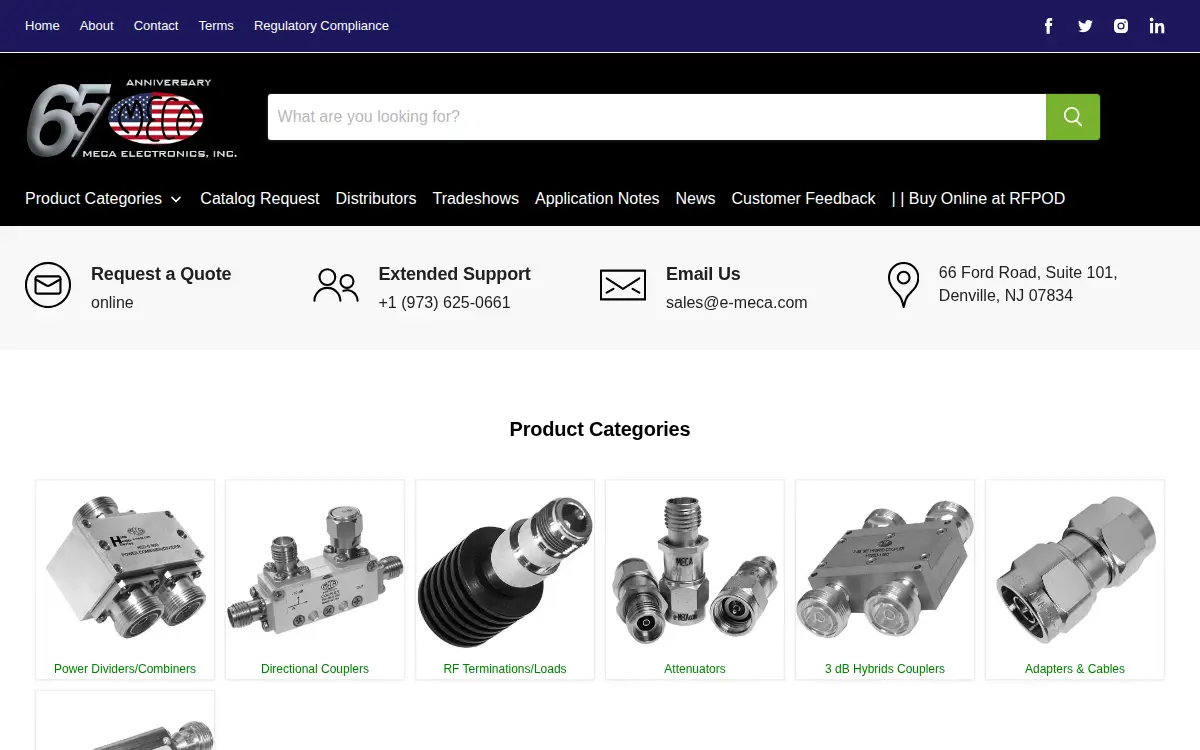 Homepage of Meca Electronics INC