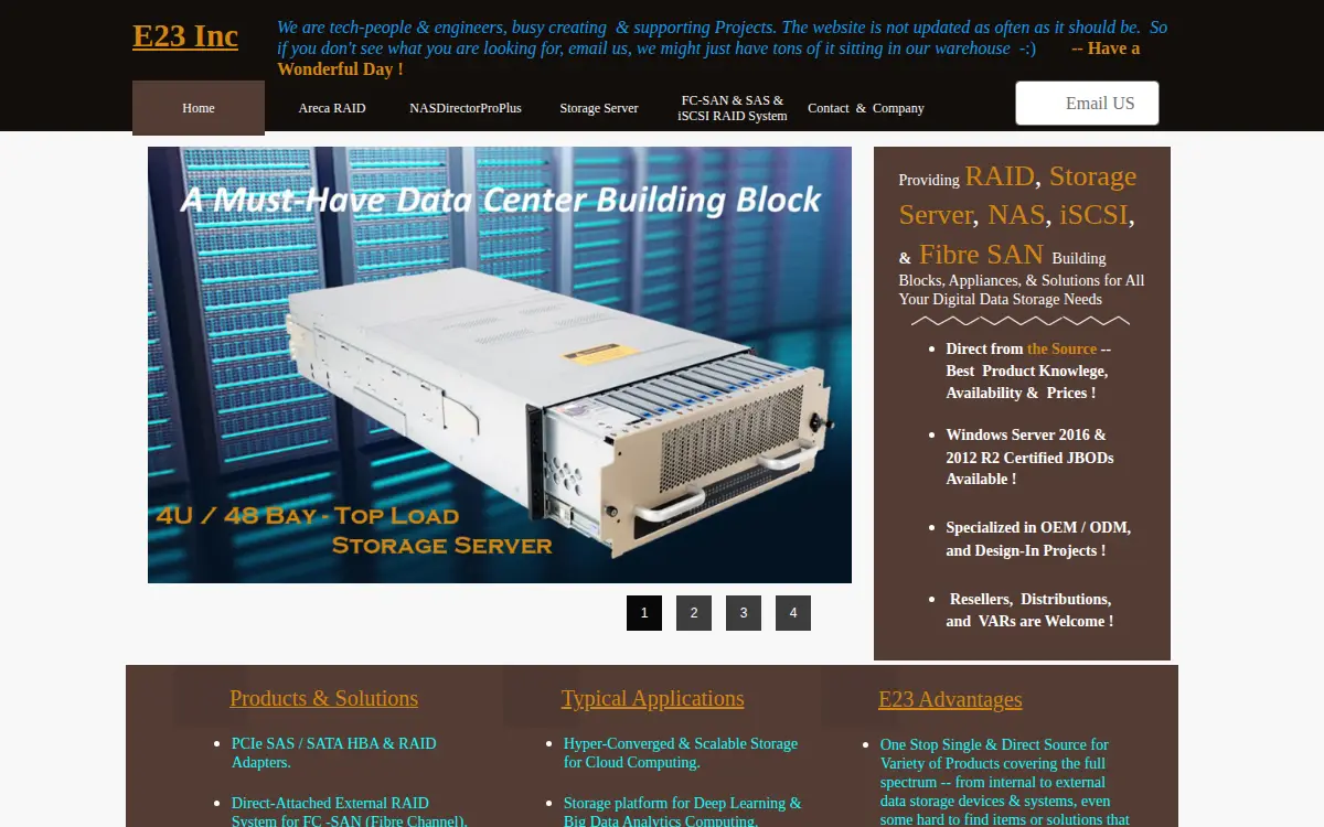 Homepage of E23 INC.