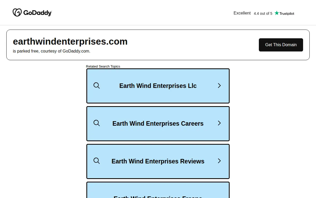 Homepage of Earthwind Enterprises, LLC