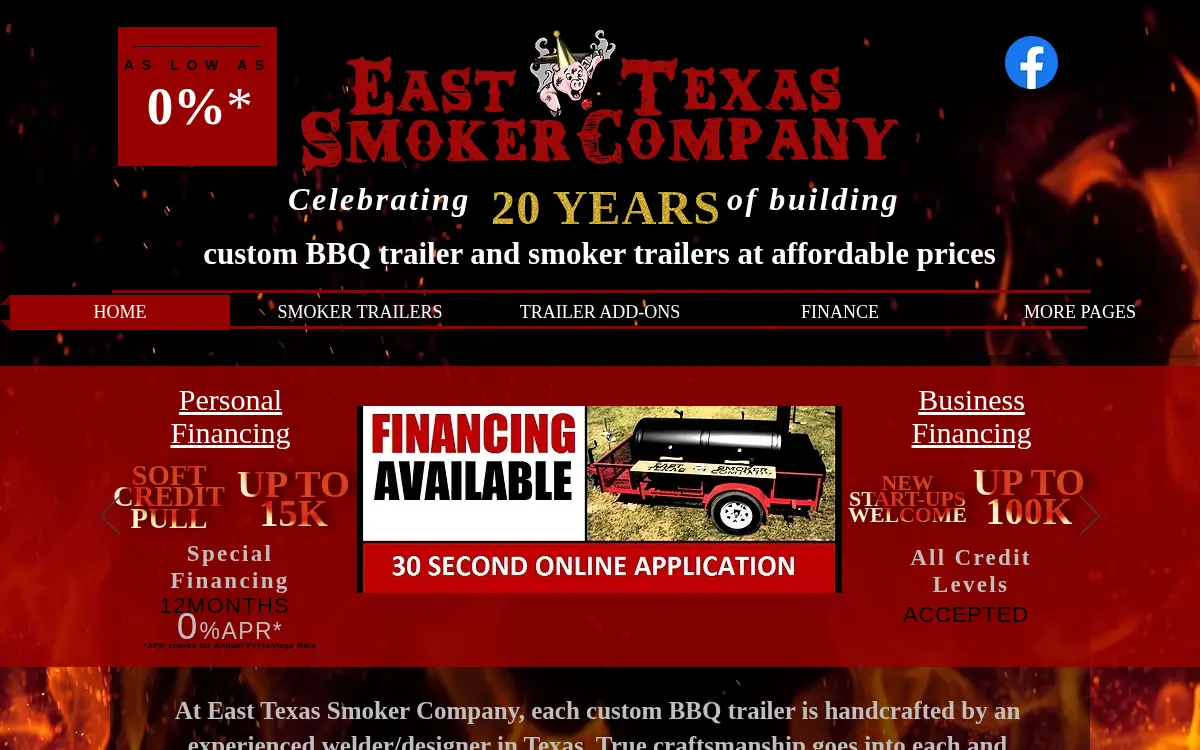 Homepage of East Texas Smoker CO