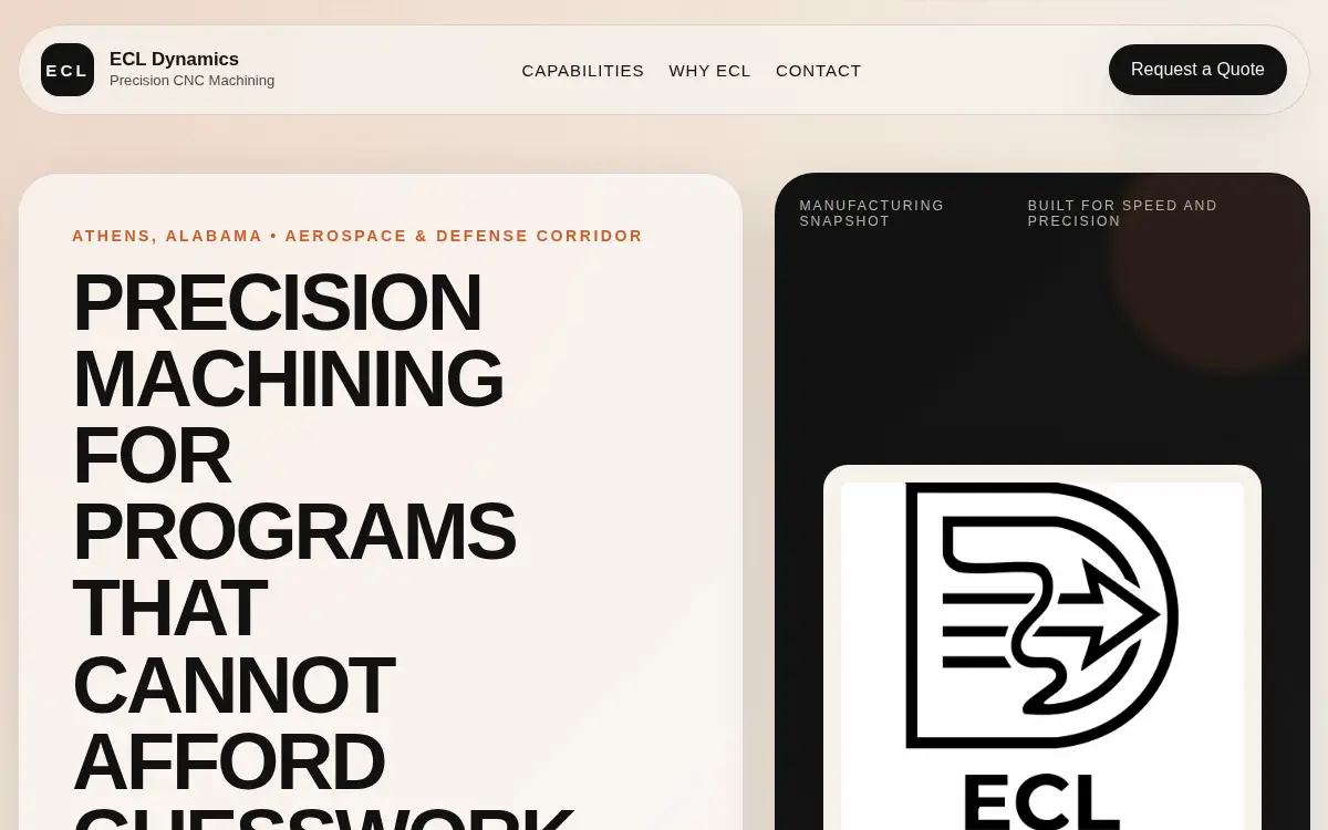 Homepage of Ecl Dynamics, LLC