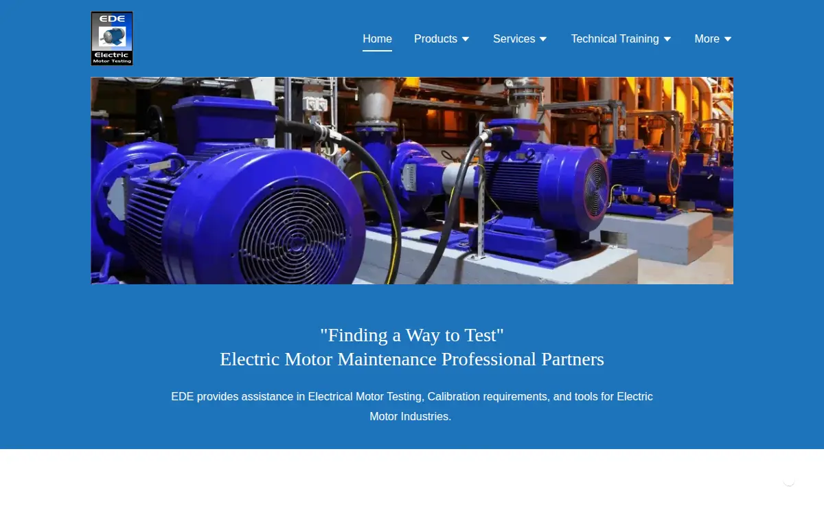 Homepage of Ede Electric Motor Testing, INC