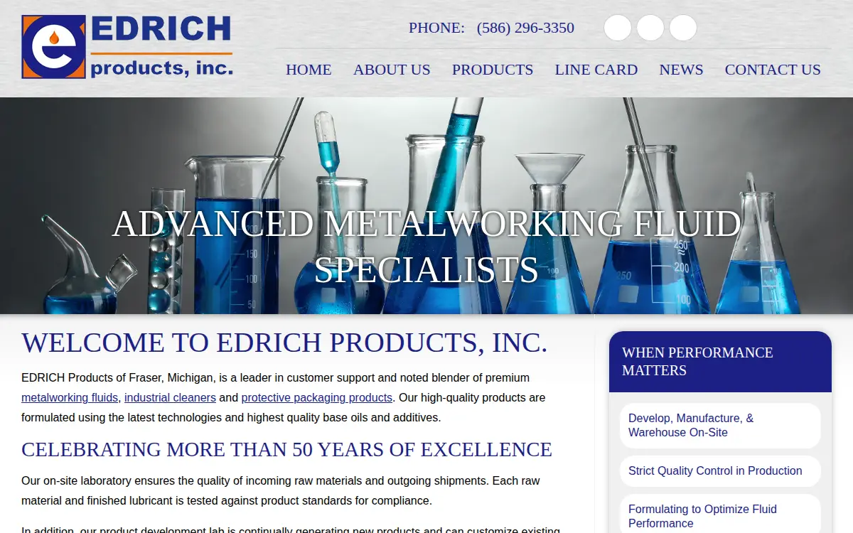 Homepage of Edrich Products, INC